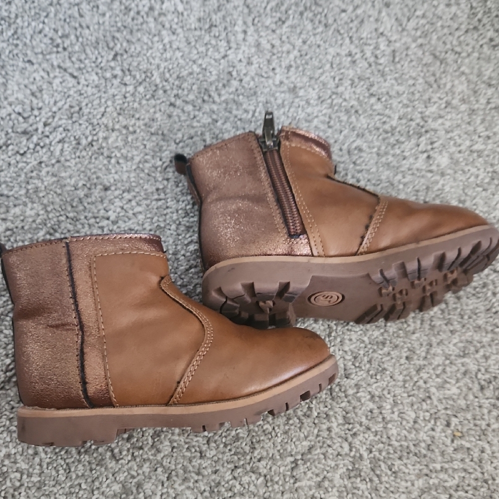 Stride Rite Tan Kids Boots with Zipper